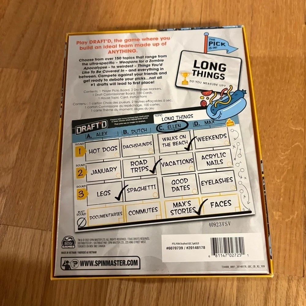 Spin Master Games, Draft’d, a Drafting Party Game for Everyone, Ages 14+ NEW